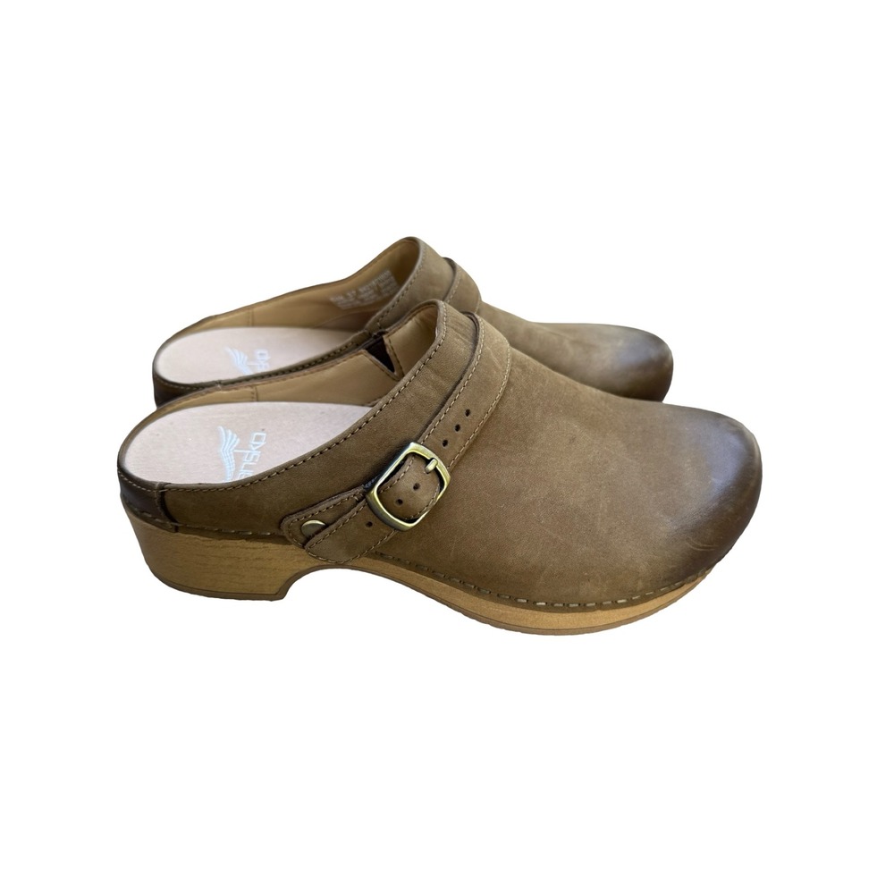 Dansko Berry Backless Women's Clog in Mushroom Burnished Nubuck Mule 37 - Picture 2 of 8